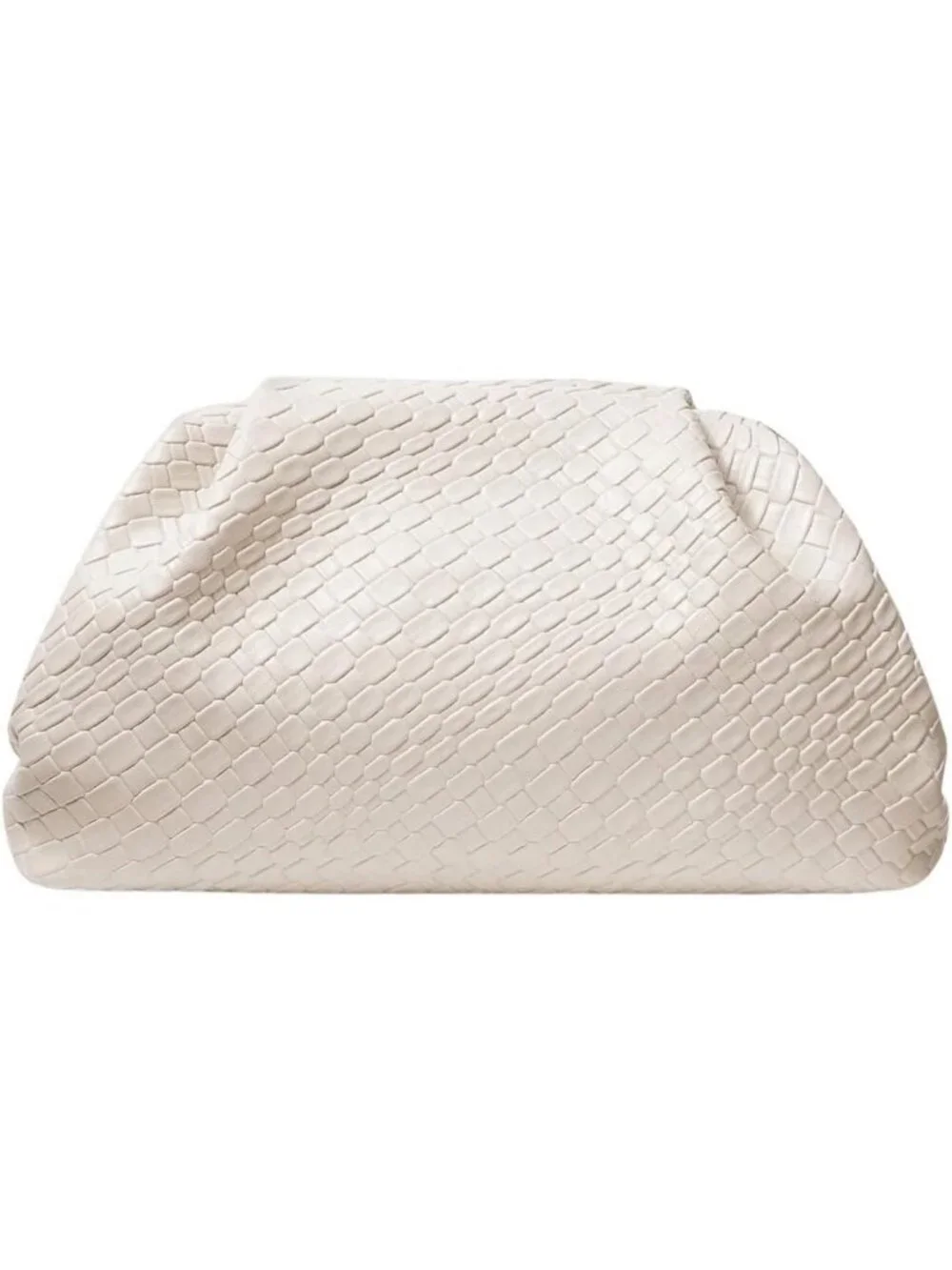 Elegant Woven Evening Dumpling Clutch Purse | Faux Leather Handbag for Parties